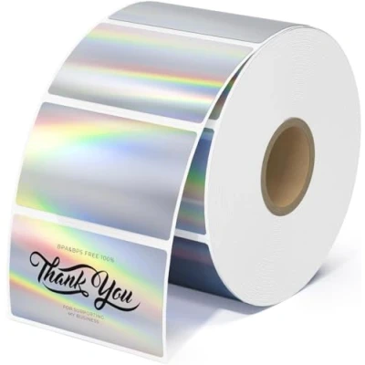 Abbildung von MUNBYN 2.25&quot;x1.25&quot; Laser Thermo Etiketten 500 Stück Selbstklebend bedruckbare Aufkleber für Logo Preis Adresse Danke wasserfeste personalisierte