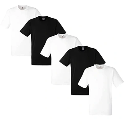 Abbildung von Fruit of the Loom Herren Regular Fit T Shirt Heavy Cotton Tee 5 Pack,3Weiss/2Schwarz XXL