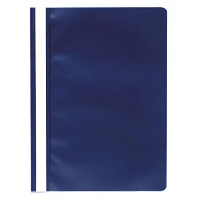 Abbildung von Exacompta 449207B 25er Pack Plastik Schnellhefter. Aus PP Folie für DIN A4 kaufmännische Heftung blau mit Beschriftungsstreifen Hefter Ideal Büro und Schule