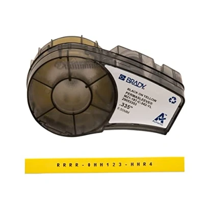 Abbildung von Brady (M21 187 C 342 YL) PermaSleeve Schrumpfschläuche aus Polyolefin für BMP21 PLUS; 8.50 mm x 2.10 m Schwarz auf Gelb