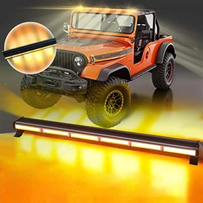 Abbildung von AnTom 90cm Zweiseitig LED Rundumkennleuchte 240W Gelb Rundumleuchte für Auto Anhänger Wohnwagen SUV 16 Blinkende Stroboskop Modi…