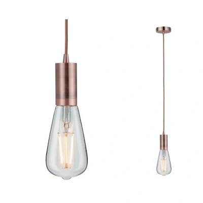 Abbildung von Paulmann 50387 Neordic Pendelleuchte Haldis max. 60 Watt Pendellampe Kupfer Deckenlampe Metall Hängeleuchte E27 Leuchte ohne Leuchtmittel