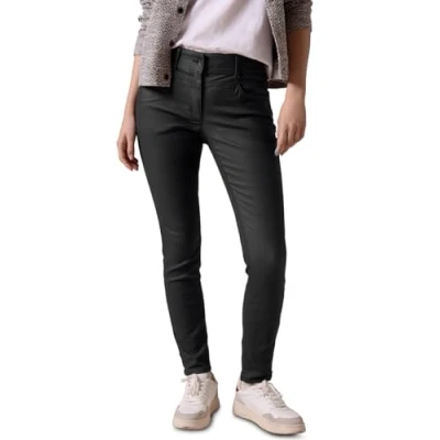 Abbildung von Street One Beschichtete Jeans Slim Fit, Damen, Größe: 28x30, Schwarz