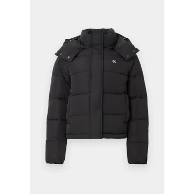 Abbildung von Calvin Klein Jeans Monologo Puffer Winterjacke, Damen, Größe: XXL, Black