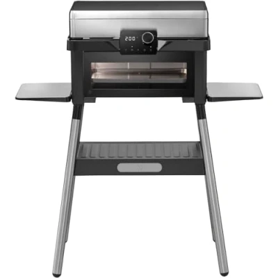 Abbildung von WMF Profi Plus Urban Master Grill, Elektrogrill bis 340 Grad, integrierter Garraum 200 3000 Watt, 2 in 1, Outdoorgrill, edelstahl matt