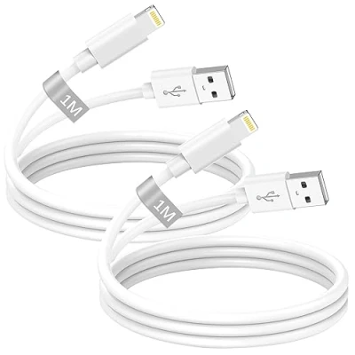 Abbildung von iPhone Ladekabel Original Apple MFi Zertifiziert, USB Lightning Kabel 1M 2Pack, Schnellladekabel für 14 13 12 11 Pro Max/XS/8/7/6/5/SE,iPad