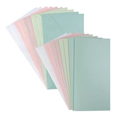 Abbildung von Ideen mit Herz Grußkarten Set Perlmutt Veredelung 10 Karten ca. 250 g/m² + Umschläge 120 (pastell 02, Din lang)