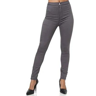Abbildung von Elara Damen Jeans High Waist Slim Fit Chunkyrayan JS710 18 Grau 40 (L)