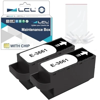Abbildung von LCL Kompatibel Wartungsbox T3661 C13T366100 2Pack Ersatz für Epson XP 8500 8505 8600 XP‑8605 8700 6000 6001 6005 6100 6105 15000 15010 15080 970