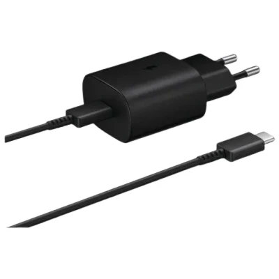 Abbildung von Samsung USB C Ladeadapter mit Schnellladefunktion 25W + Kabel EP TA800 Schwarz