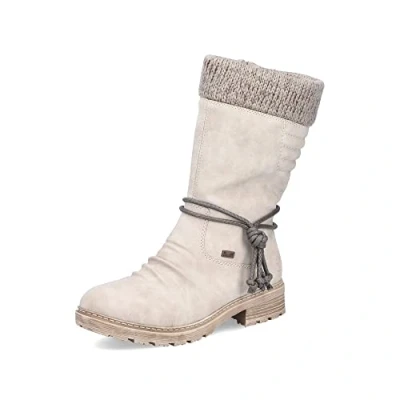 Abbildung von Rieker Damen Winterstiefel Z4755, Frauen Stiefel, wasserabweisend, riekerTEX,uebergangsstiefel,uebergangsschuhe,Winterboots,beige (60),38 EU / 5 UK
