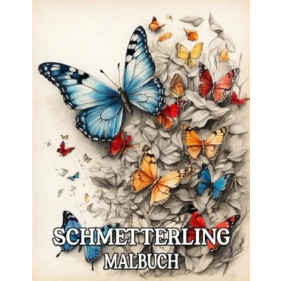 Abbildung von Schmetterling Malbuch für Erwachsene: Ausmalbuch mit 50 wunderschönen Motiven von Schmetterlingen Blumen und Natur Stressabbau Entspannung