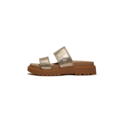Abbildung von Timberland Slide Pantolette flach, Damen, Größe: 40, Gold metallic Schuhe