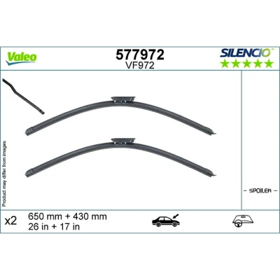 Abbildung von Scheibenwischer Valeo 577972 vorne Flachbalkenwischblatt CITROËN: C4 II Cactus