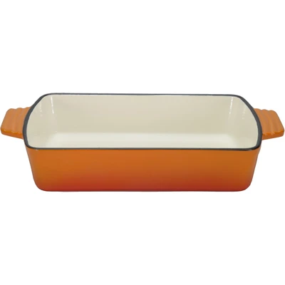 Abbildung von GSW 718363 Orange Shadow Auflaufform, Gusseisen, orange/creme 28,5 x 20 cm