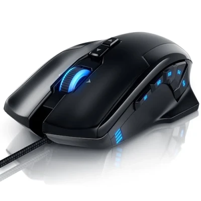 Abbildung von Titanwolf Gaming Optical Mouse mit 12 programmierbare Tasten Maus 10800 DPI Abtastrate High Precision Polling Rate bis 1000Hz MMO Specialist Modell