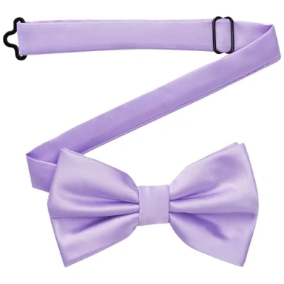 Abbildung von DonDon Fliege Herren handgefertigt Seiden Look 12 x 6 cm Flieder