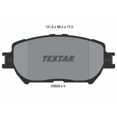 Abbildung von TEXTAR 2392801 Bremsbelagsatz nicht für Verschleißwarnanzeiger vorbereitet LEXUS: IS 2, GS III, TOYOTA: Camry V Saloon