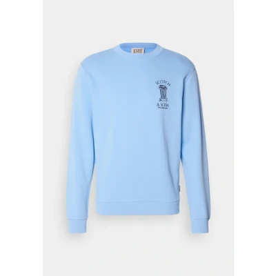Abbildung von Scotch &amp; Soda Herren Left Chest Artwork Crewneck Sweatshirt, Spring Blue, XXL