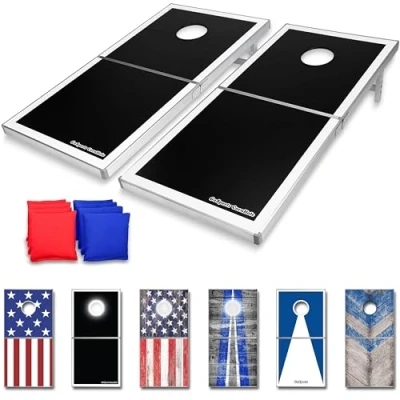 Abbildung von GoSports Unisex, Teenager Cornhole Pro Sitzsack Wurfspiel Set (schwarz), Regulation Size