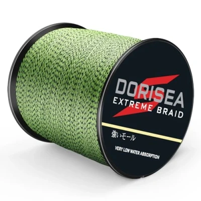 Abbildung von DORISEA Extreme Braid geflochtene Angelschnur, 100% PE, 300 m, 2,7250 kg getestet, Abriebfest, unglaubliche Superline