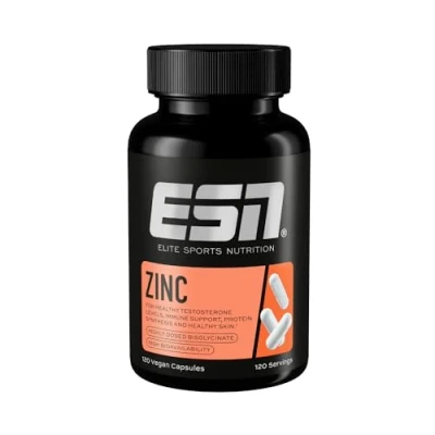 Abbildung von ESN Zinc, 120 Kapseln, Zinkbisglycinat, 25 mg Zink pro Kapsel, für dein Immunsystem, vegan, geprüfte Qualität made in Germany