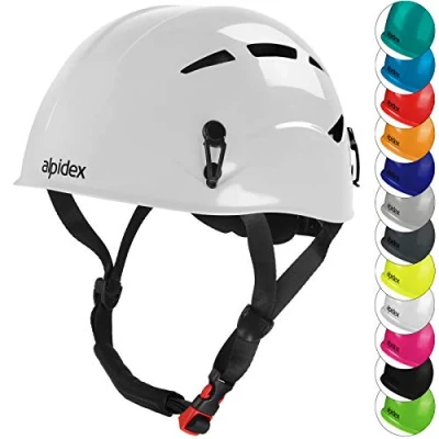 Abbildung von ALPIDEX Universal Kletterhelm für Jugendliche und Erwachsene EN12492 Klettersteighelm in unterschiedlichen Farben, Farbe:Bright White