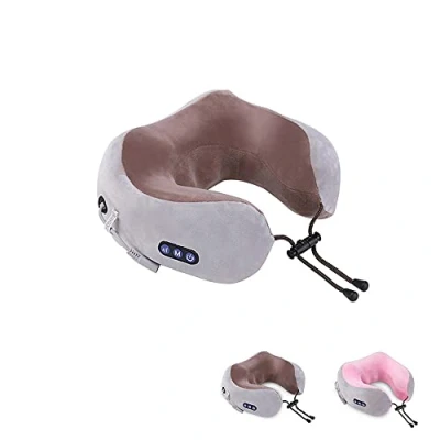 Abbildung von Elektrische Nackenmassagegerät Massagekissen, für Nackenmuskel Schmerzlinderung U förmiges Massagekissen Zuhause, Auto und Büro (braun)