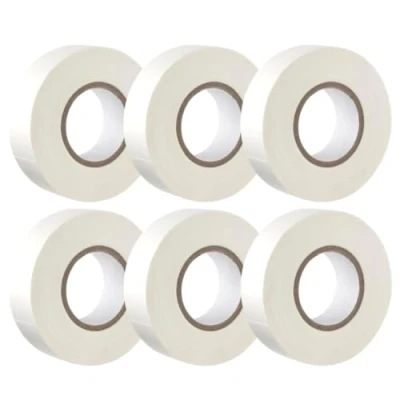Abbildung von GTSE Isolierband Weiß 19 mm x 20 m strapazierfähiges, selbstklebendes zum Schutz, Bündeln und Reparieren von Kabeln 6 Rollen