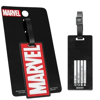 Abbildung von Marvel Kofferanhänger für Flugreisen &amp; Kreuzfahrten, Luggage Tag mit Adresse Name Reise Zubehör (Rot Marvel)