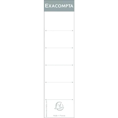 Abbildung von Exacompta 537E 10er Pack Ordner Rückenschild. Etiketten 48 x 185 mm zum Einstecken in weiß mit Beschriftungslinien