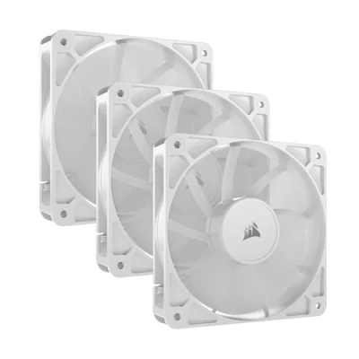 Abbildung von CORSAIR RS120 120mm PWM Lüfter Daisy Chain Verbindung Geräuscharm Magnetisches Dome Lager Dreierpack Weiß