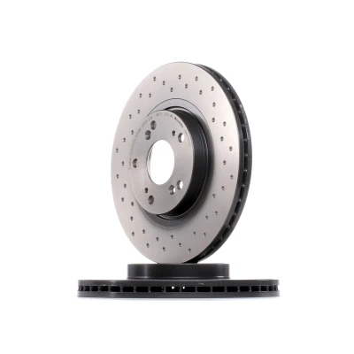 Abbildung von BREMBO 09.B270.1X Bremsscheibe 296 25 5 gelocht/innenbel. beschichtet hochgekohlt mit Schrauben HONDA: ACCORD 8 Kombi,