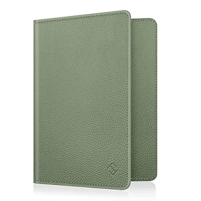 Abbildung von Fintie Reisepass Impfpass Schutzhülle Premium Kunstleder Reisepasshülle Travel Organizer mit RFID Blockier für Kreditkarten, Ausweis, Reisedokumente Damen Herren, Pastellgrün