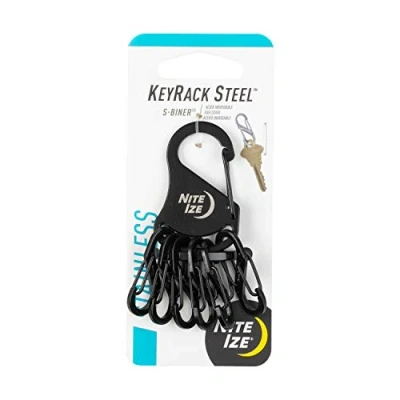 Abbildung von Nite Ize Keyrack Stahl Inkl. 6 S Biner 0.5, Schwarz, NI KRS 03 01