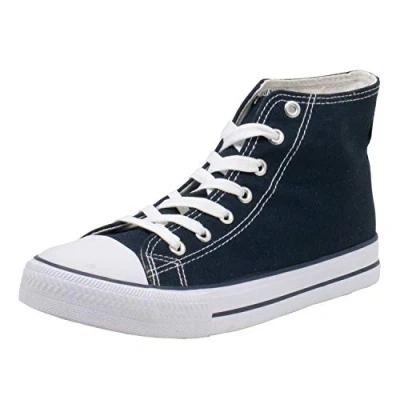 Abbildung von Fitters Footwear That Fits Damen Leinenschuh Canvas Textil aus mit vulkanisierter Sohle (38 EU, dunkelblau)