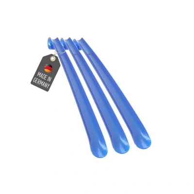 Abbildung von Lantelme Schuhanzieher 50cm 3 Stück mit Farbauswahl Kunststoff Schuhlöffel Xl Lang und stabil (Blau)