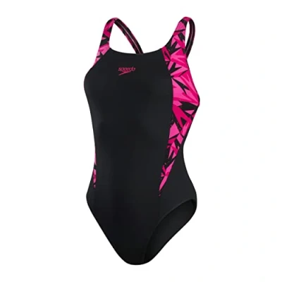 Abbildung von Speedo Hyperboom Badeanzug, Damen, Größe: 32, Hyper black/elec pnk/ecstatic