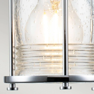 Abbildung von Elstead Lighting QN ASHLANDBAY1 PC BATH QUINTIESSE Wandleuchte Ashland Bay E27 1x40W IP44 Chrom poliert, geripptes Glas klar L:16.9cm H:20.6cm B: