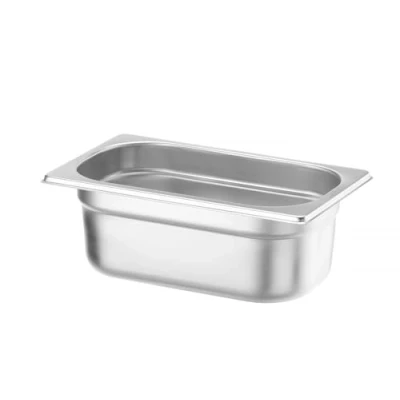 Abbildung von HENDI Gastronormbehälter, Temperaturbeständig von 40 bis 300C, Heissluftöfen Kühl und Tiefkühlschränken Chafing Dishes Bain Marie, Stapelbar, 2,8L, GN 1/4, 265x162(H)100mm, Edelstahl 18/10