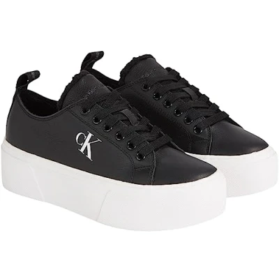 Abbildung von Calvin Klein Jeans Damen Cupsole Sneaker Flatform Low Schuhe, Schwarz (Black/Bright White), 40