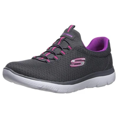 Abbildung von Skechers Damen Summits Sneaker, Grey Charcoal Black Purple, 35.5 EU