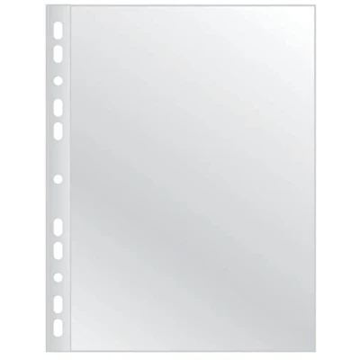 Abbildung von Q Connect KF11189 Prospekthülle/Klarsichthüllen Genarbt A4 50 Stück/Verbreiterte Seiten/Oben Offen Klarsichthüllen Sicht Hüllen Gelochte Plastikhülle/Transparent 40 mikron