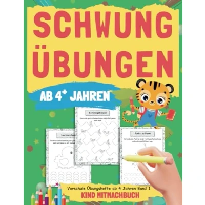 Abbildung von Schwungübungen ab 4 Jahren: Spielerische zur Förderung der Feinmotorik und Konzentration in Vorschule Kindergarten. Übungshefte Jahren Band 1