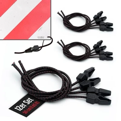 Abbildung von MAGMA Packung mit 12 elastischen Spannern 50 cm, Transportroken für V20 Magma, Fahrradträger, Ösen, Markisen, Planen, Pool, Camping, elastische Seile, verstellbare Länge