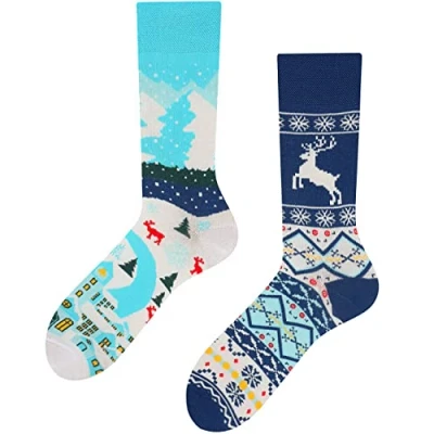 Abbildung von TODO Lustige Socken Damen und Herren, Coole mit Motiv Bunte, Mehrfarbige, Verrückte (43 46, Land of Snow)