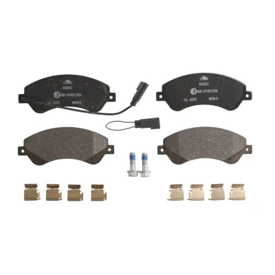 Abbildung von ATE 13.0460 3833.2 Bremsbelagsatz inkl. Verschleißwarnkontakt mit Bremssattelschrauben Zubehör FORD: Transit Mk6 Minibus, Van