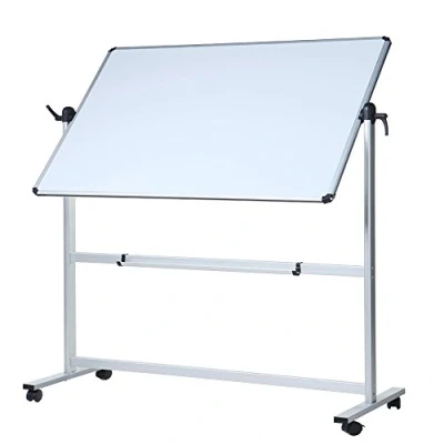 Abbildung von VIZ PRO Mobiles Whiteboard/Doppelseitige Whiteboard mit Alurahmen, magnetisch 150 x 120 cm