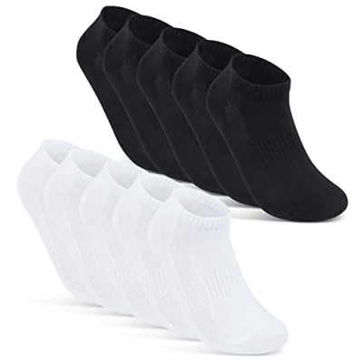 Abbildung von Sneaker Socken Damen 35 38 Baumwolle 10 Paar Socks Women Weiße Sneakersocken Sportsocken 16510 WP (Schwarz Weiß 38)