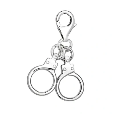 Abbildung von Quiges Charms Anhänger Handschellen Versilbert Damen Schmuck für Bettelarmband